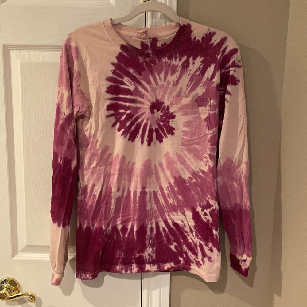 Ivory ella purple and pink tie dye long sleeve barely worn